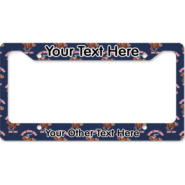 Western Ranch License Plate Frame Wide