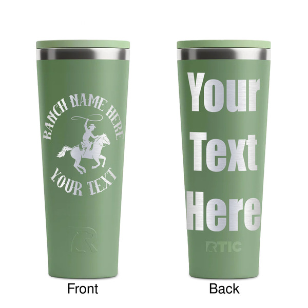 Western Ranch Light Green RTIC Everyday Tumbler - 28 oz. - Front and Back