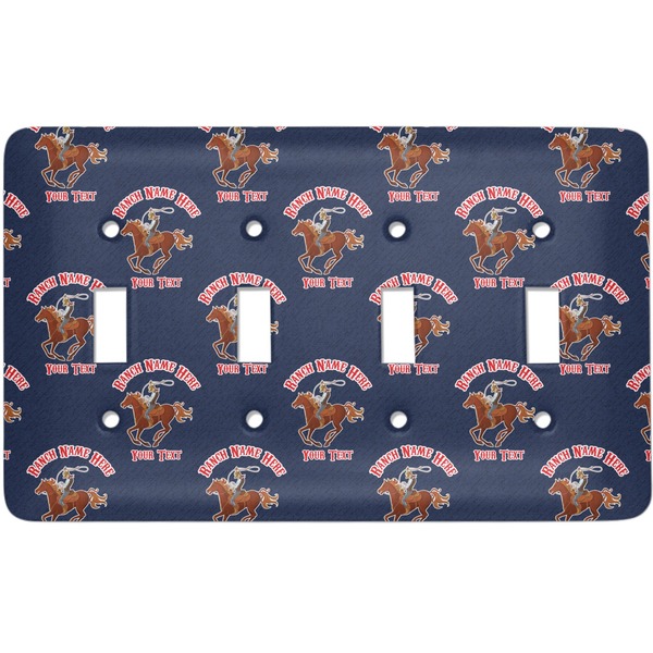 Custom Western Ranch Light Switch Cover (4 Toggle Plate) (Personalized)