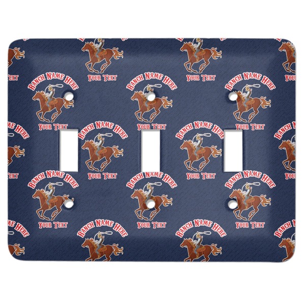 Custom Western Ranch Light Switch Cover (3 Toggle Plate) (Personalized)
