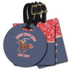 Western Ranch Plastic Luggage Tag (Personalized)