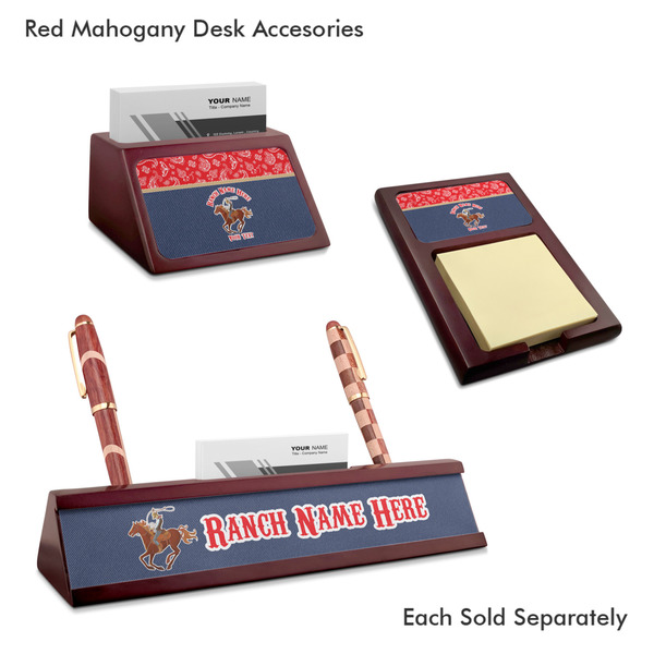 Western Ranch Mahogany Desk Accessories