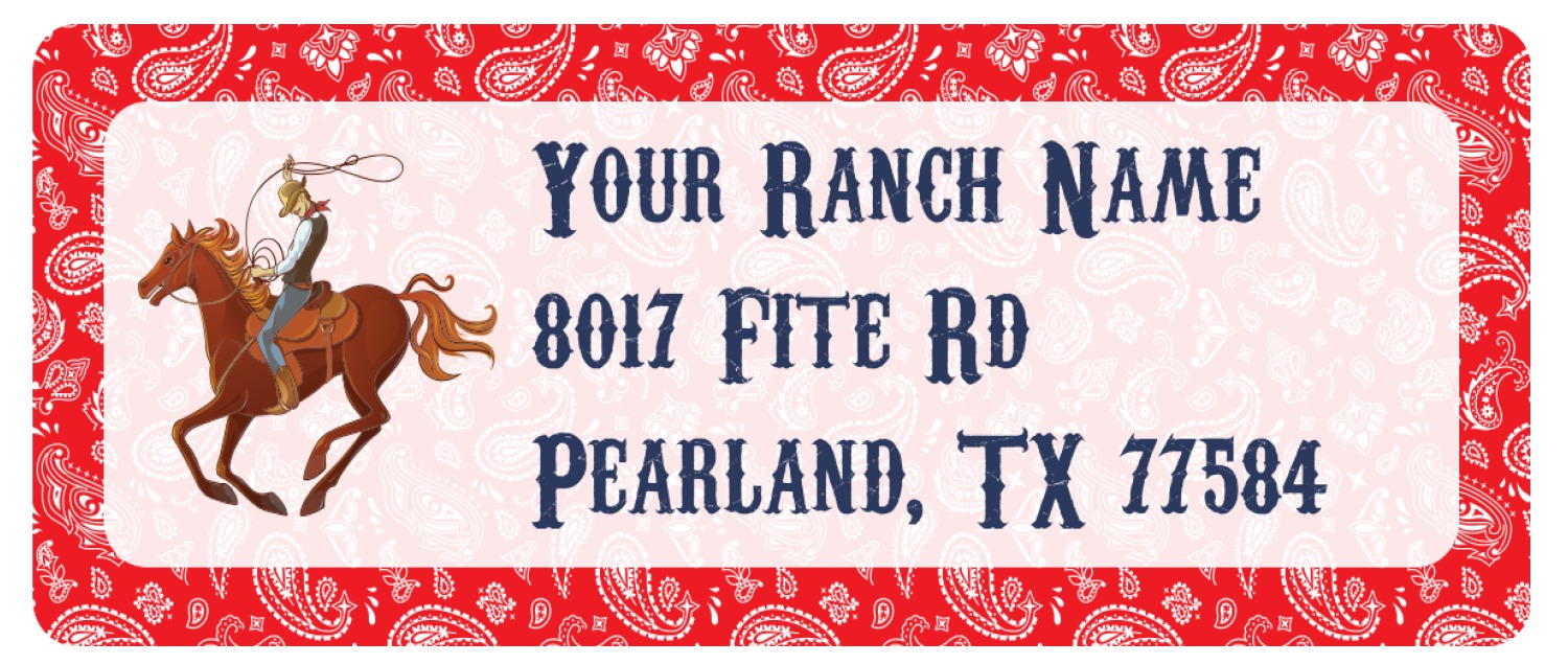 Personalized Address Labels Western Horse Buy 3 get 1 free bx 619 