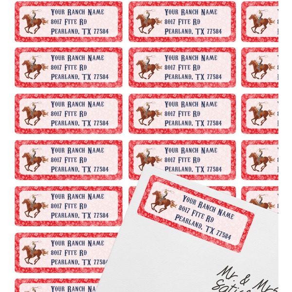 Western Ranch Mailing Label on Envelope - Multiple Labels