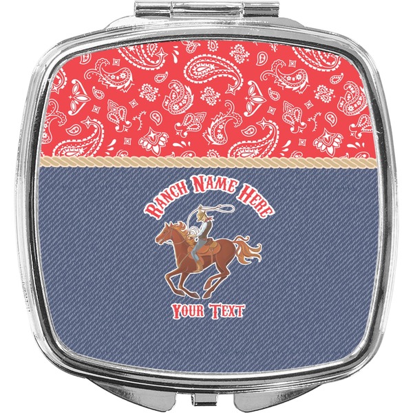 Custom Western Ranch Compact Makeup Mirror (Personalized)