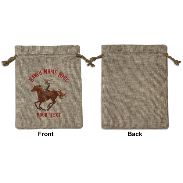 Western Ranch Medium Burlap Gift Bag - Front Approval
