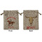 Western Ranch Medium Burlap Gift Bag - Front & Back (Personalized)