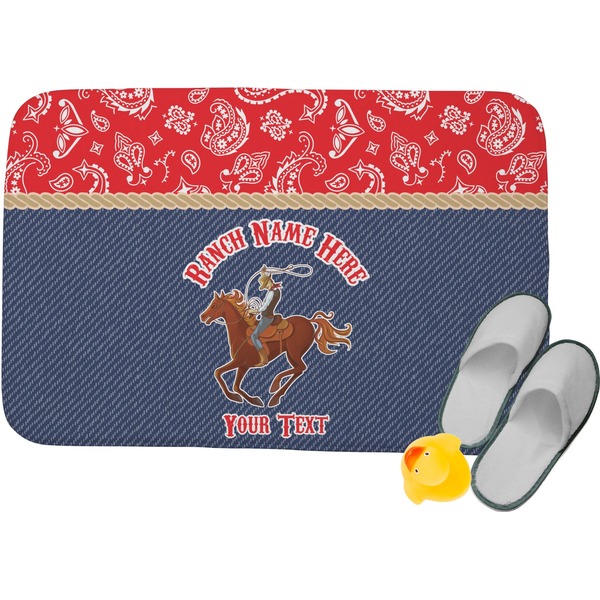Custom Western Ranch Memory Foam Bath Mat (Personalized)