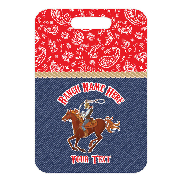 Western Ranch Metal Luggage Tag - Front Without Strap