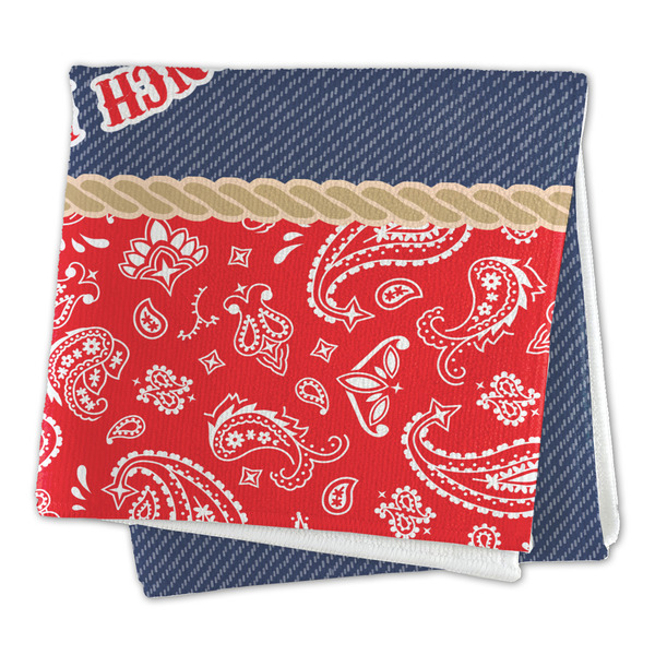 Western Ranch Microfiber Dish Rag - FOLDED (square)