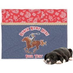 Western Ranch Dog Blanket - Large (Personalized)