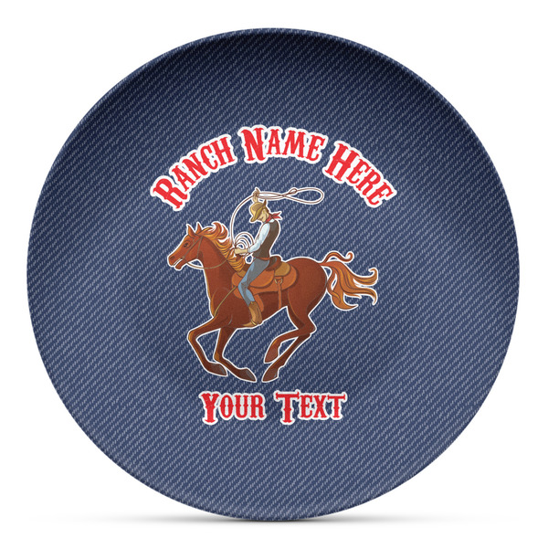 Custom Western Ranch Microwave Safe Plastic Plate - Composite Polymer (Personalized)