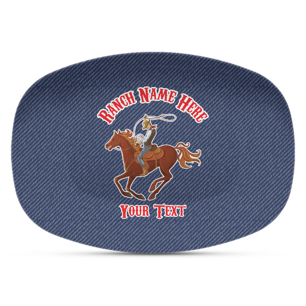 Custom Western Ranch Plastic Platter - Microwave & Oven Safe Composite Polymer (Personalized)