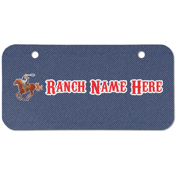 Custom Western Ranch Mini/Bicycle License Plate (2 Holes) (Personalized)