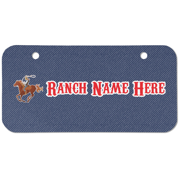 Custom Western Ranch Mini/Bicycle License Plate (2 Holes) (Personalized)