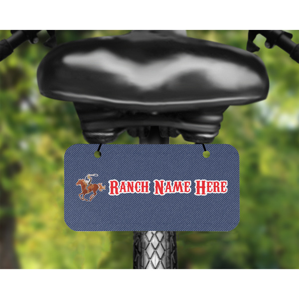 Western Ranch Mini License Plate on Bicycle - LIFESTYLE Two holes