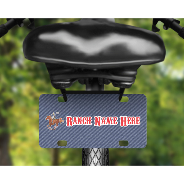 Western Ranch Mini License Plate on Bicycle
