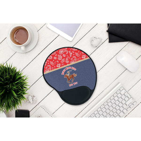 Western Ranch Mouse Pad with Wrist Rest - LIFESYTLE 1