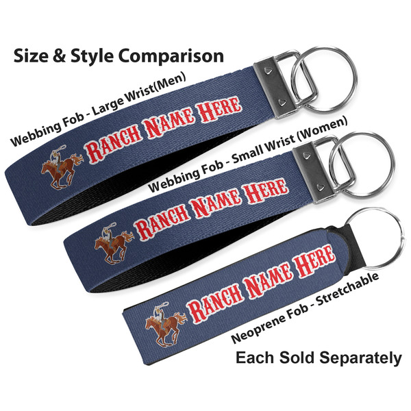 Western Ranch Multiple Key Ring comparison sizes