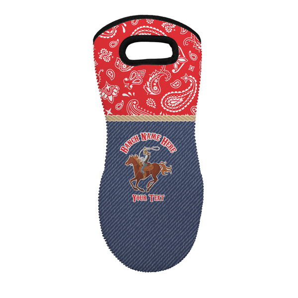 Custom Western Ranch Neoprene Oven Mitt - Single w/ Name or Text