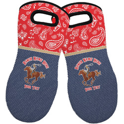 Western Ranch Neoprene Oven Mitts - Set of 2 w/ Name or Text