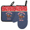 Western Ranch Left Oven Mitt & Pot Holder Set w/ Name or Text