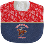 Western Ranch Velour Baby Bib w/ Name or Text