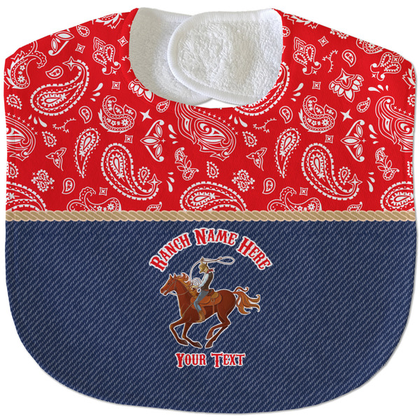 Western Ranch New Baby Bib - Closed and Folded