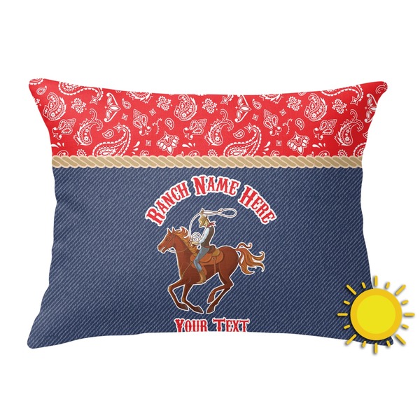 Custom Western Ranch Outdoor Throw Pillow (Rectangular) (Personalized)