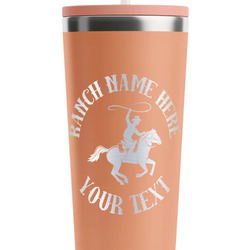Western Ranch RTIC Everyday Tumbler with Straw - 28oz - Peach - Single-Sided (Personalized)