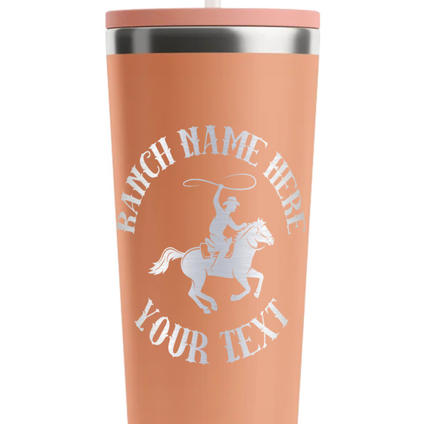 Western Ranch Peach RTIC Everyday Tumbler - 28 oz. - Close Up