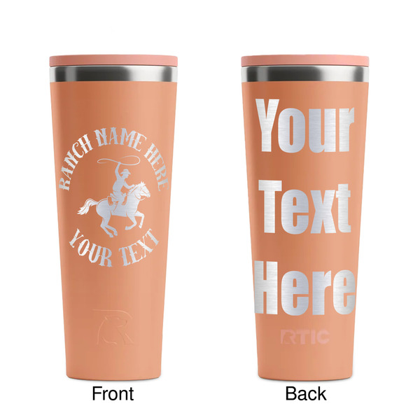 Western Ranch Peach RTIC Everyday Tumbler - 28 oz. - Front and Back