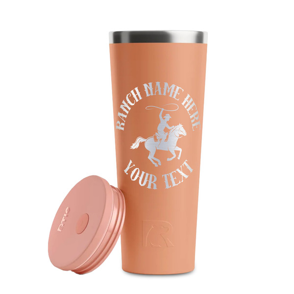 Western Ranch Peach RTIC Everyday Tumbler - 28 oz. - Lid Off