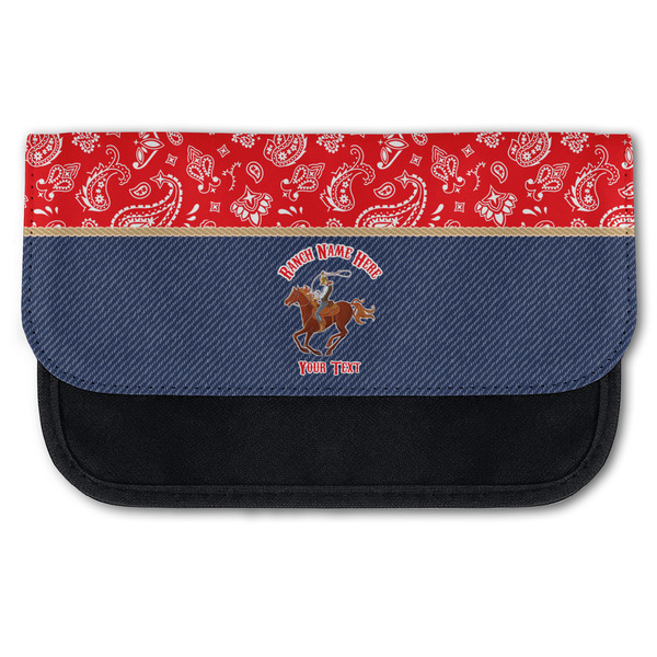 Custom Western Ranch Canvas Pencil Case w/ Name or Text