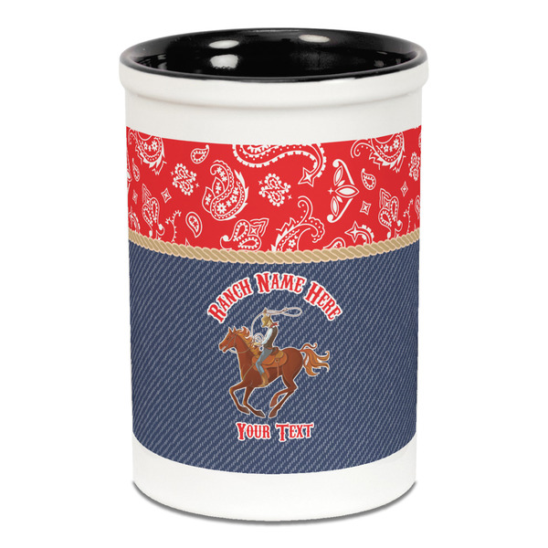 Western Ranch Pencil Holder - Black