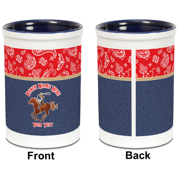 Western Ranch Pencil Holder - Blue - approval