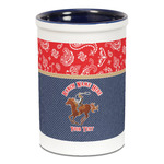Western Ranch Ceramic Pencil Holders - Blue