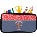 Western Ranch Neoprene Pencil Case - Small w/ Name or Text