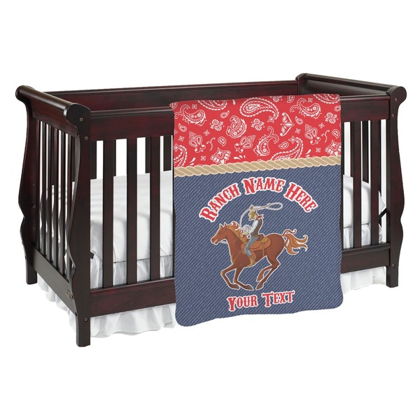 Custom Western Ranch Baby Blanket (Double Sided) (Personalized)