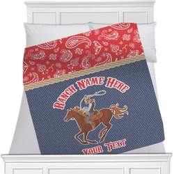 Western Ranch Minky Blanket - Twin / Full - 80"x60" - Double Sided (Personalized)