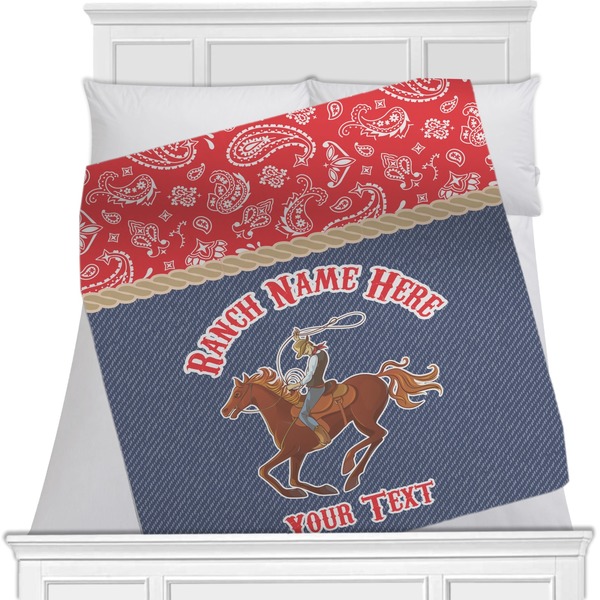 Custom Western Ranch Minky Blanket - Toddler / Throw - 60"x50" - Single Sided (Personalized)
