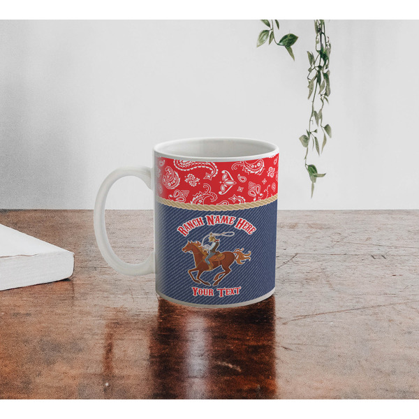 Western Ranch Personalized Coffee Mug - Lifestyle