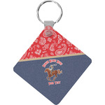 Western Ranch Diamond Plastic Keychain w/ Name or Text