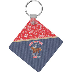 Western Ranch Diamond Plastic Keychain w/ Name or Text