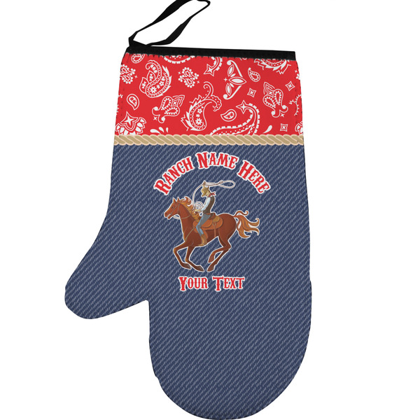 Western Ranch Personalized Oven Mitt - Left