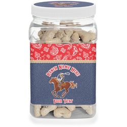 Western Ranch Dog Treat Jar (Personalized)