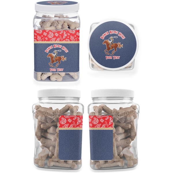 Western Ranch Pet Treat Jar - Multiple Angles