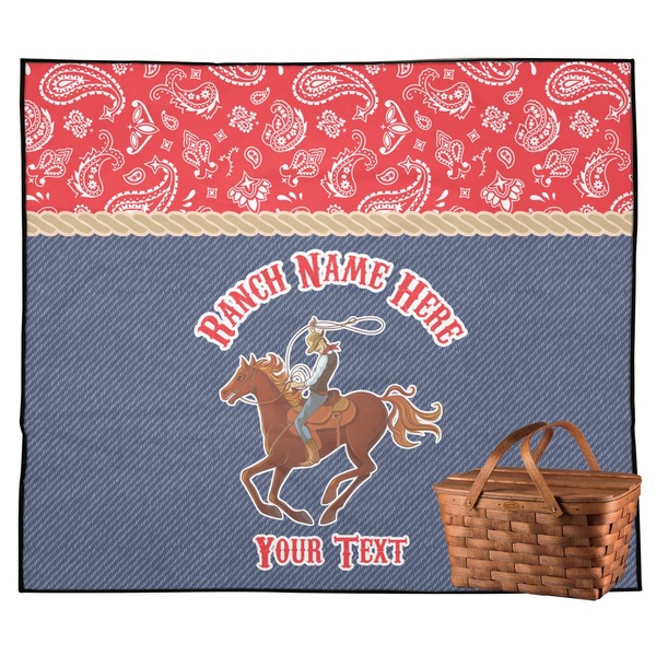 Custom Western Ranch Outdoor Picnic Blanket (Personalized)