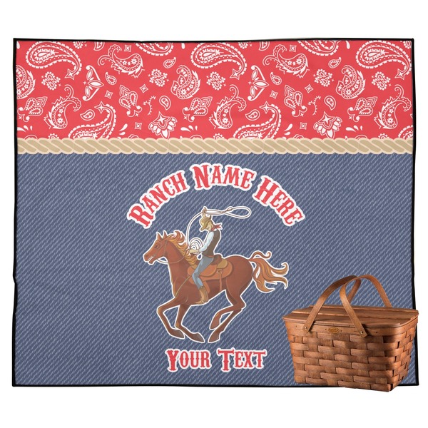 Custom Western Ranch Outdoor Picnic Blanket (Personalized)