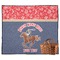 Western Ranch Picnic Blanket - Flat - With Basket